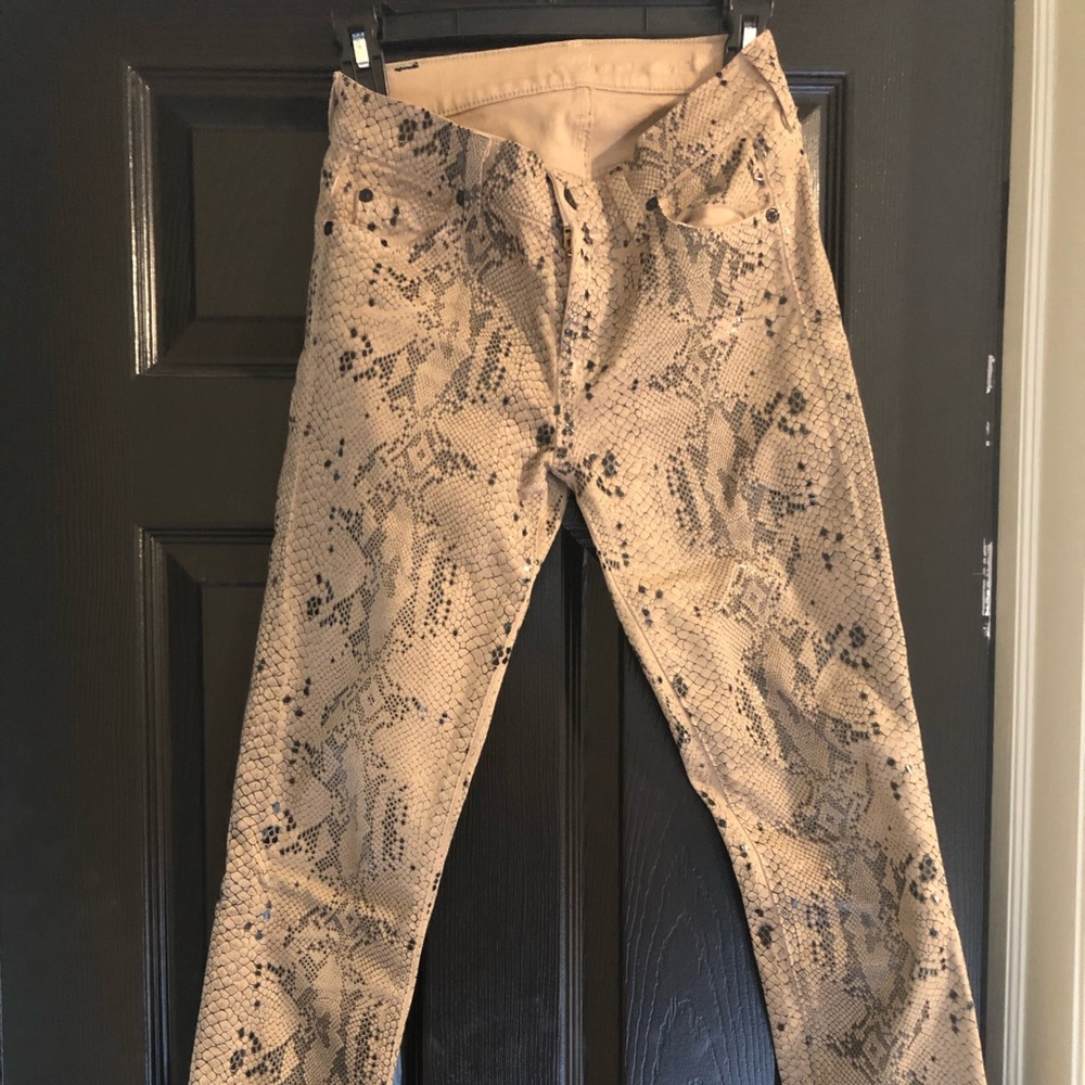 7 for all Mankind Snakeskin skinny jeans size 25